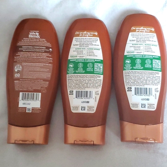3 Garnier Whole Blends Coconut Oil & Cocoa Butter Smoothing Conditioner 12.5fl - Picture 2 of 2